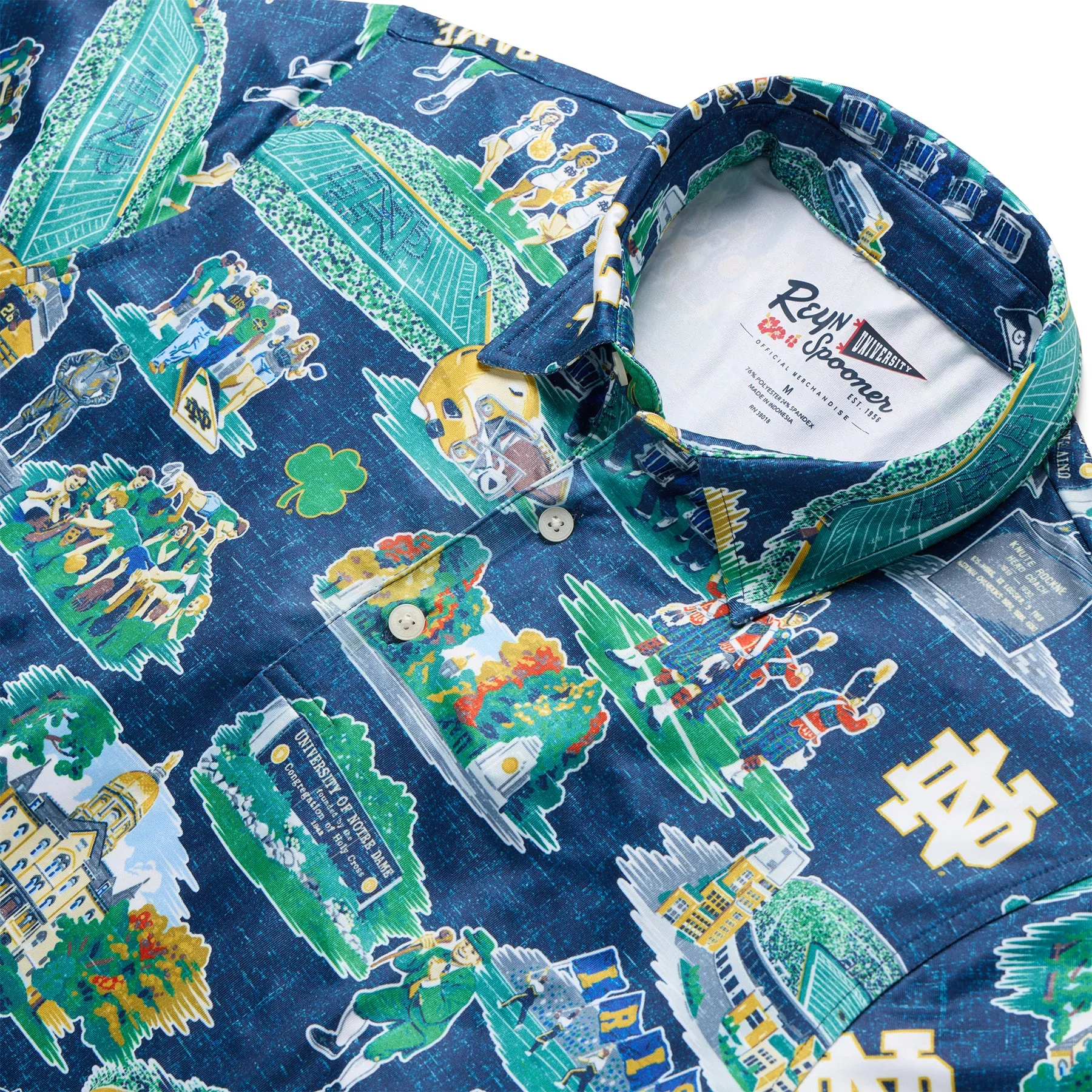 UNIVERSITY OF NOTRE DAME SCENIC PERFORMANCE POLO sold by Reyn Spooner product image thumbnail 2