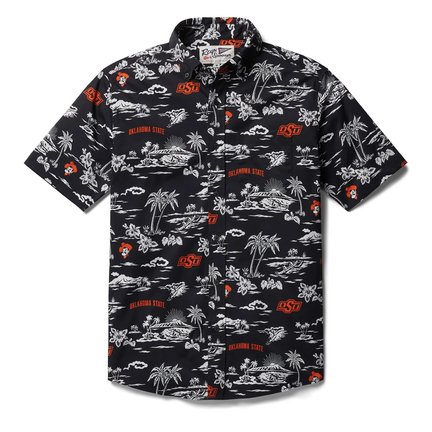 OKLAHOMA STATE UNIVERSITY KEKAI PERFORMANCE BUTTON FRONT sold by Reyn Spooner