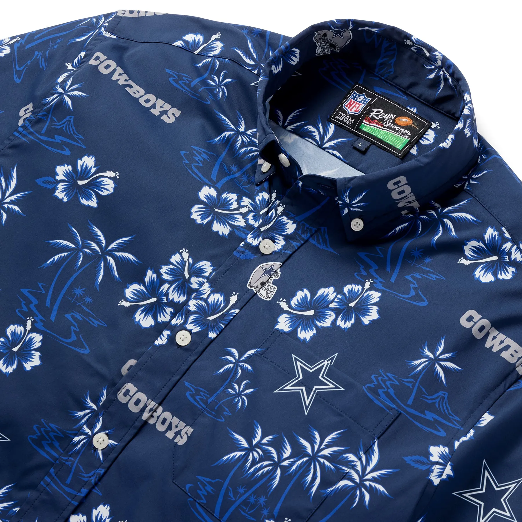 DALLAS COWBOYS KEKAI PERFORMANCE BUTTON FRONT sold by Reyn Spooner product image thumbnail 2