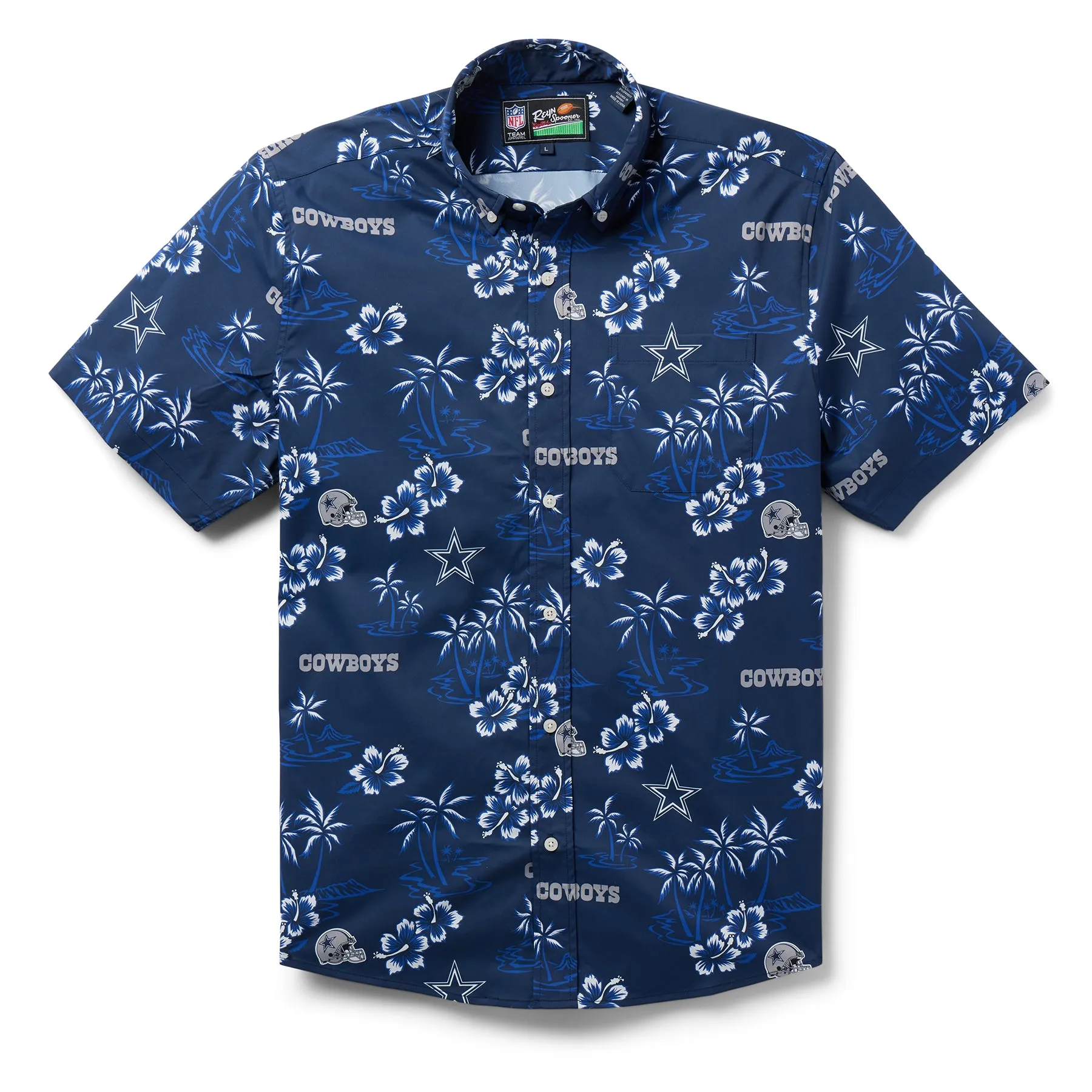 DALLAS COWBOYS KEKAI PERFORMANCE BUTTON FRONT sold by Reyn Spooner