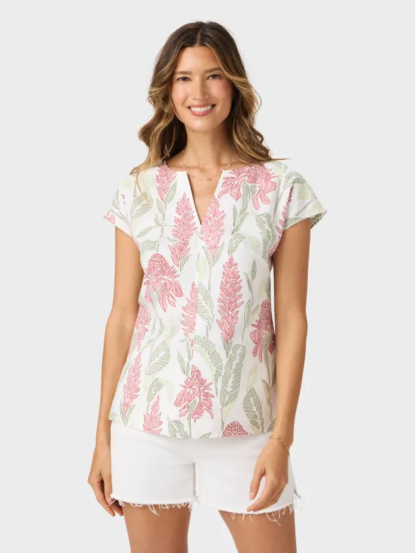 GINGER BURST PIPER TOP made by Reyn Spooner