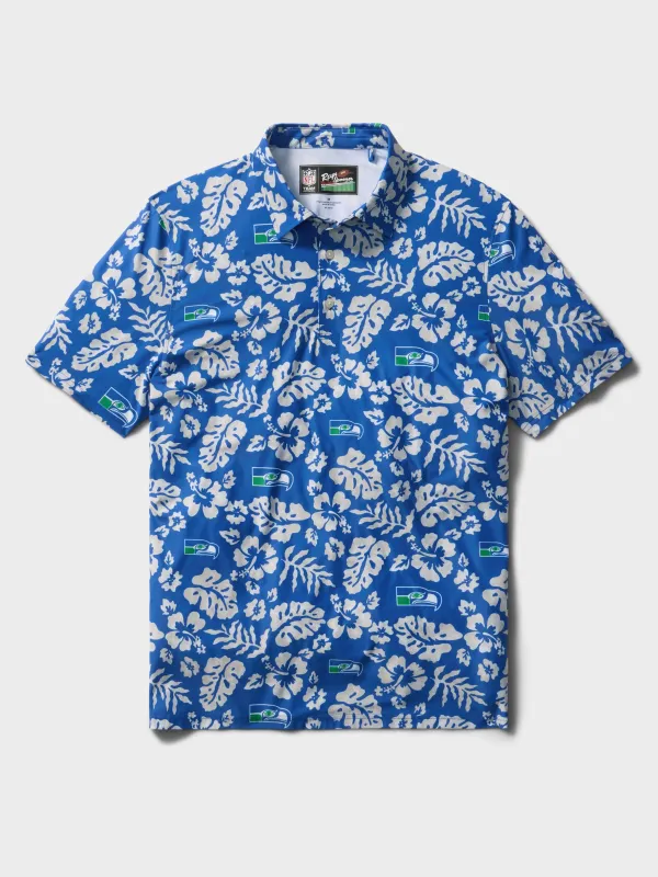 SEATTLE SEAHAWKS THROWBACK PERFORMANCE POLO made by Reyn Spooner