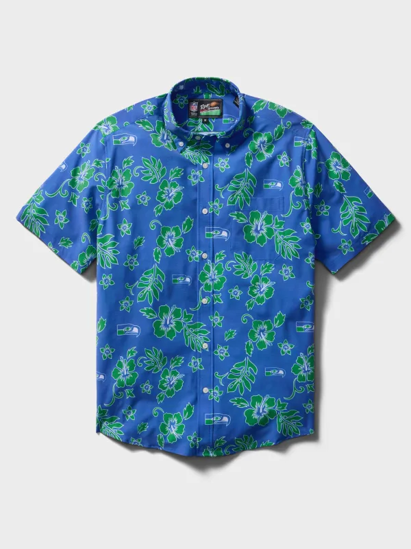 SEATTLE SEAHAWKS THROWBACK PERFORMANCE ALOHA SHIRT made by Reyn Spooner