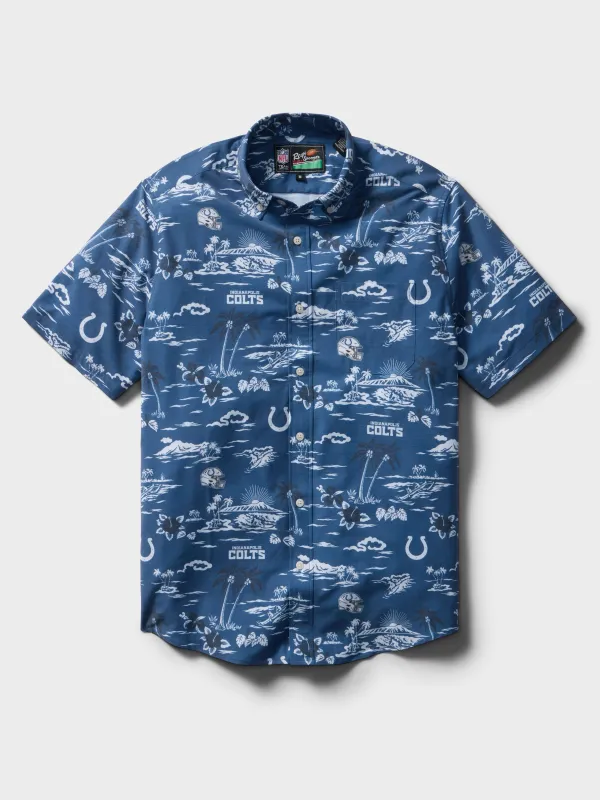 INDIANAPOLIS COLTS GAME DAY PERFORMANCE ALOHA SHIRT made by Reyn Spooner