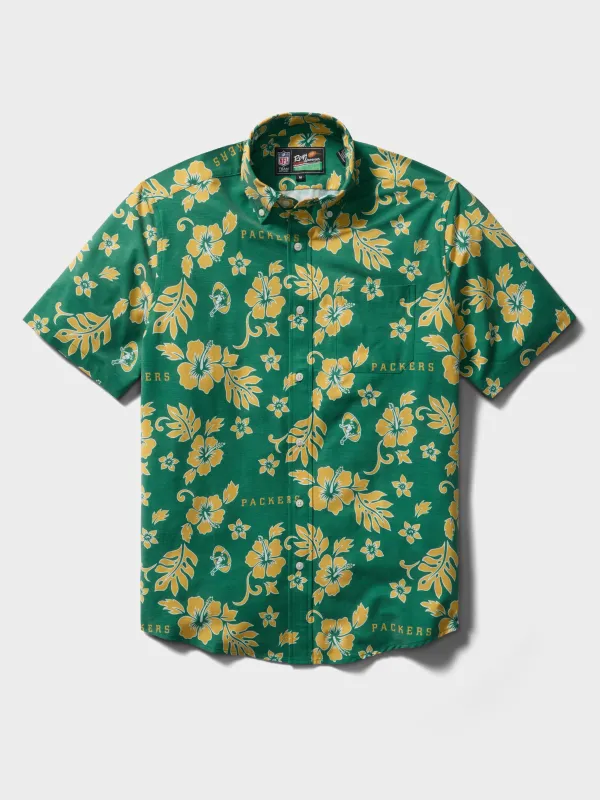 GREEN BAY PACKERS THROWBACK PERFORMANCE ALOHA SHIRT made by Reyn Spooner