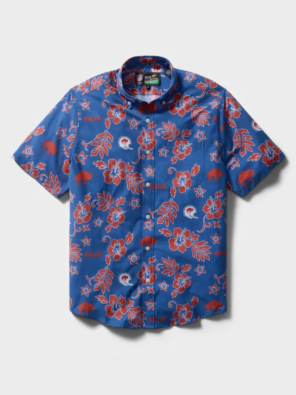 BUFFALO BILLS THROWBACK PERFORMANCE ALOHA SHIRT made by Reyn Spooner