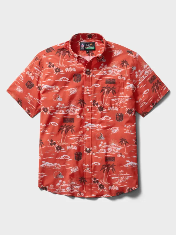 CLEVELAND BROWNS GAME DAY PERFORMANCE ALOHA SHIRT made by Reyn Spooner