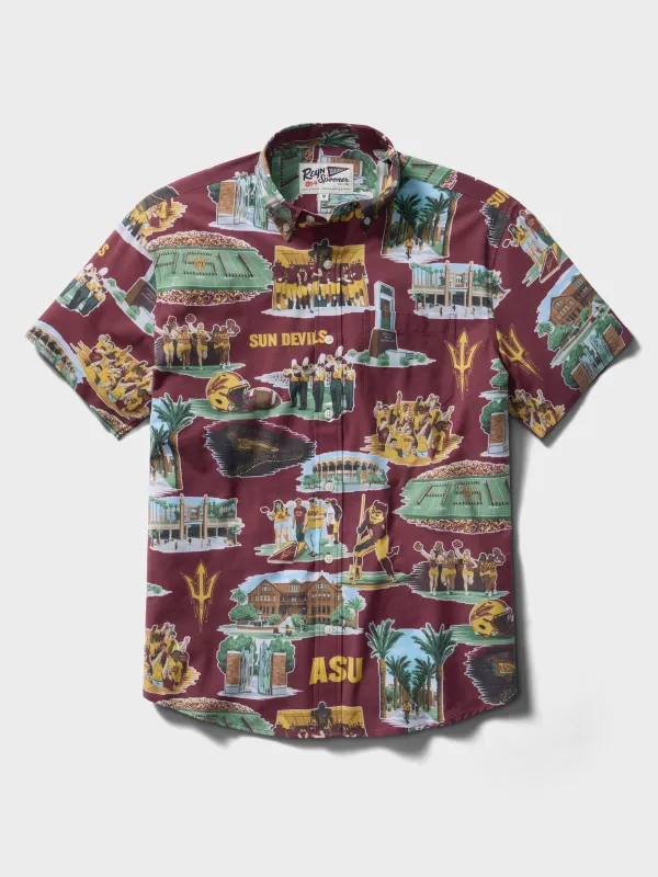 ARIZONA STATE UNIVERSITY SCENIC PERFORMANCE ALOHA SHIRT made by Reyn Spooner