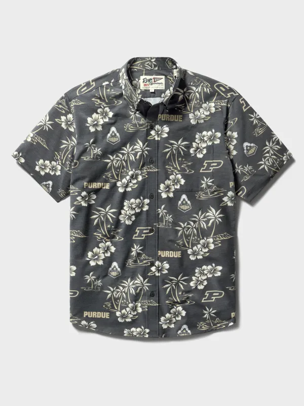 PURDUE UNIVERSITY KEKAI PERFORMANCE ALOHA SHIRT made by Reyn Spooner