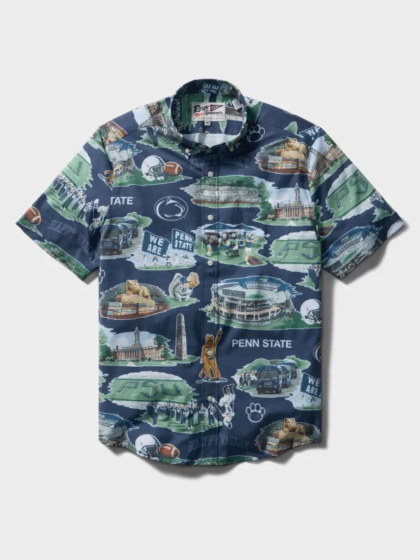 PENNSYLVANIA STATE UNIVERSITY SCENIC PERFORMANCE ALOHA SHIRT made by Reyn Spooner