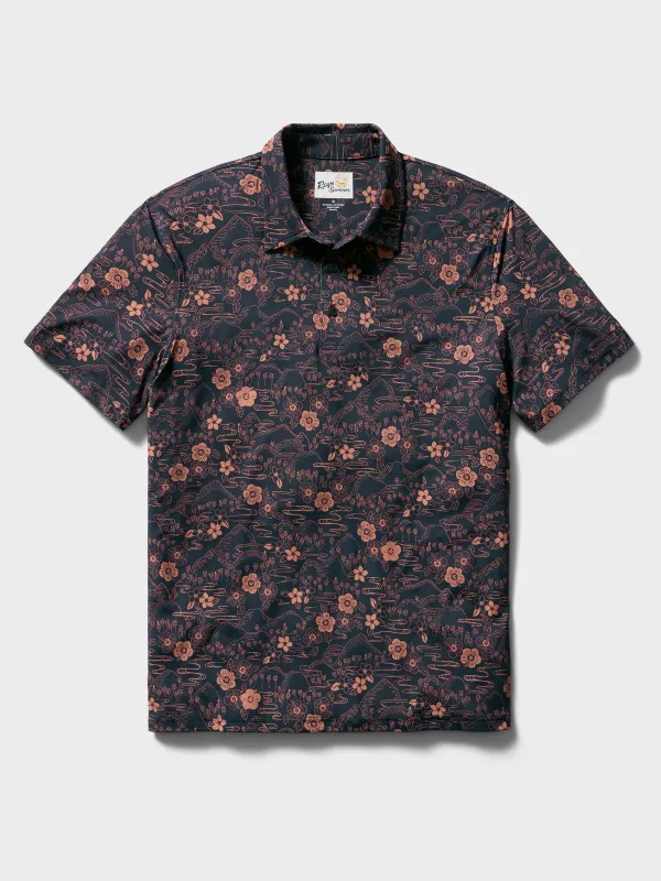 SAKURA FIELDS PERFORMANCE POLO made by Reyn Spooner