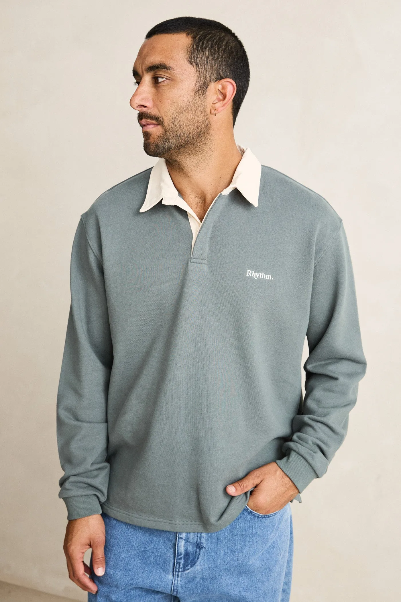 Vintage Rugby Ls Polo Silver Pine sold by Rhythm. product image thumbnail 2