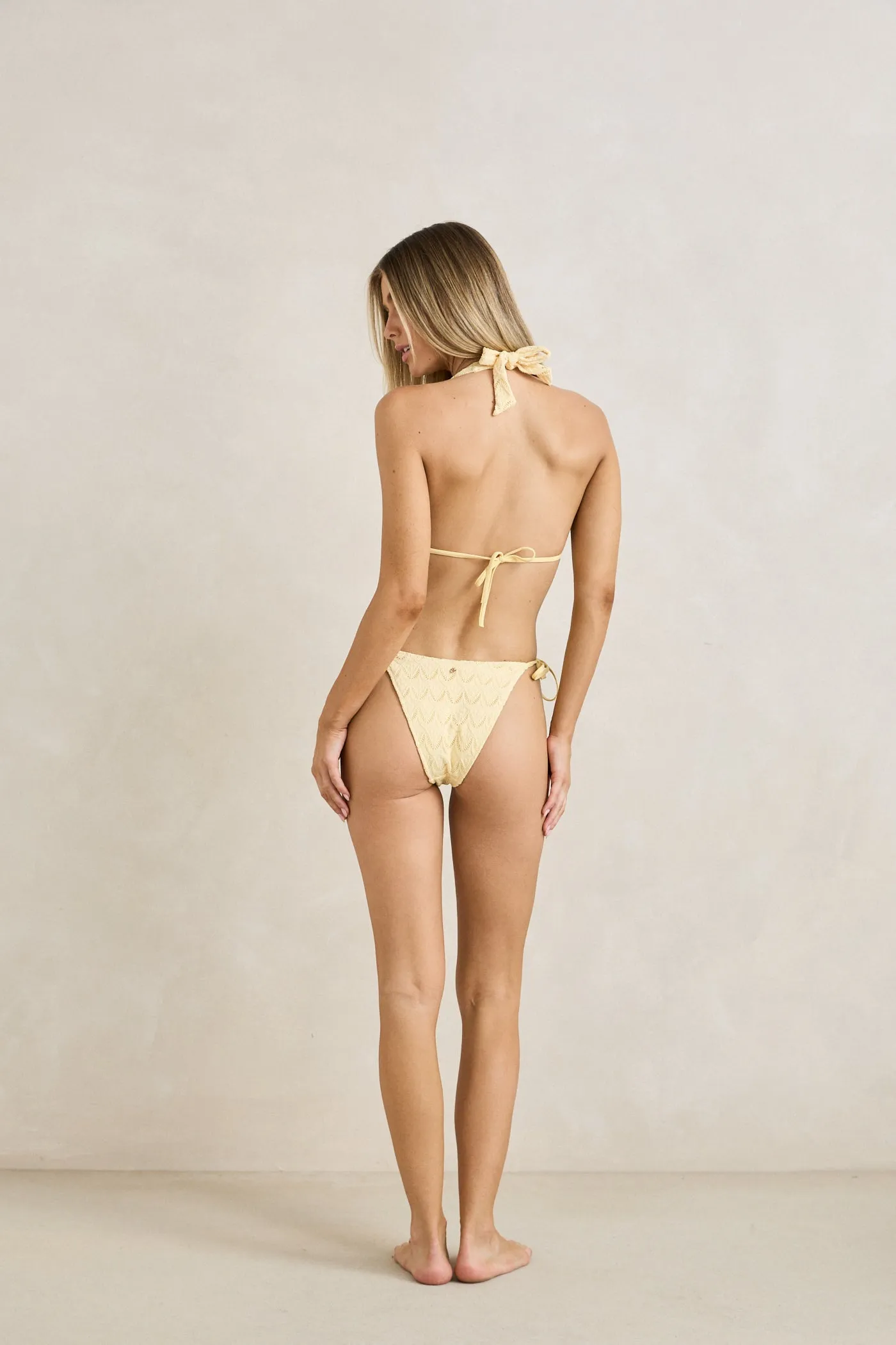 Gigi Tie Side Hi Cut Pant Lemon sold by Rhythm. product image thumbnail 4