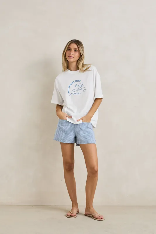 Wave Rider Raglan T-Shirt White sold by Rhythm.