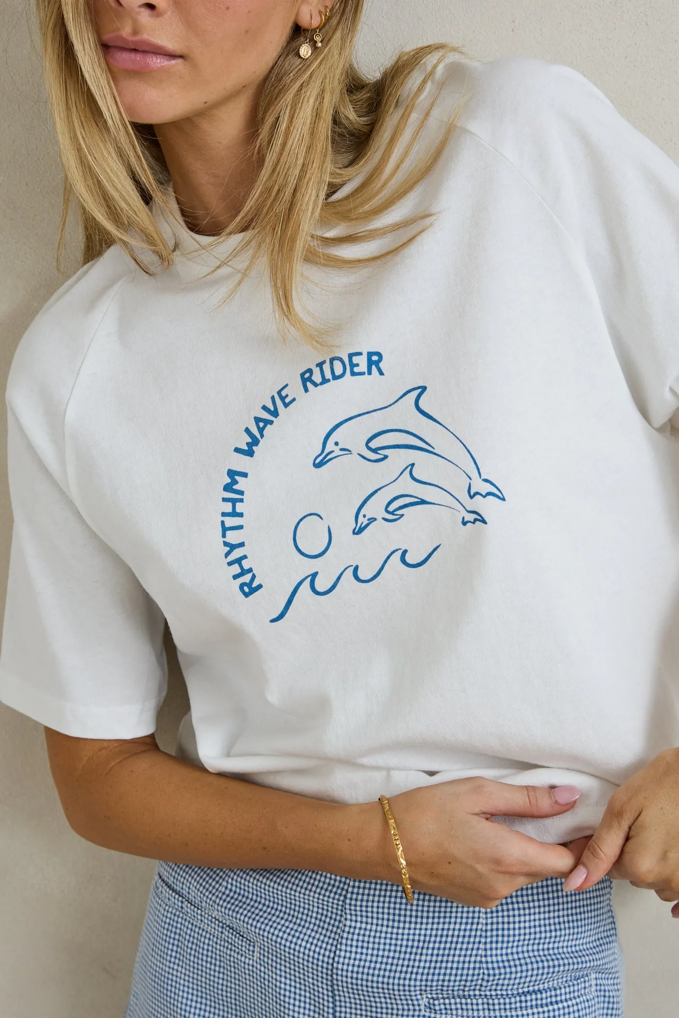 Wave Rider Raglan T-Shirt White sold by Rhythm. product image thumbnail 3