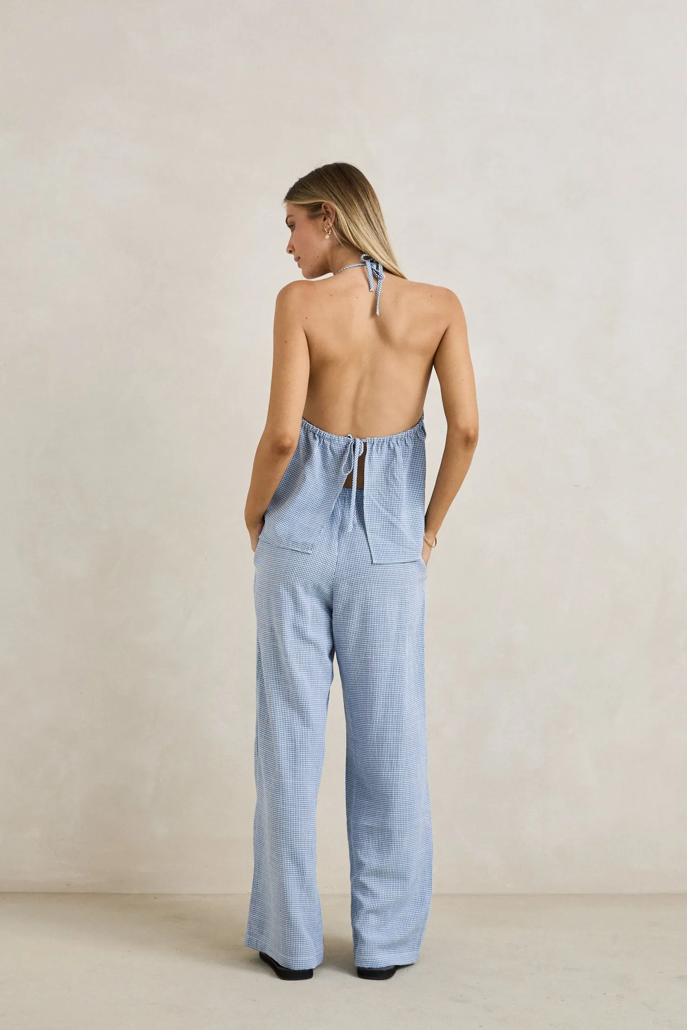 Marisol Pant Blue Check sold by Rhythm. product image thumbnail 4