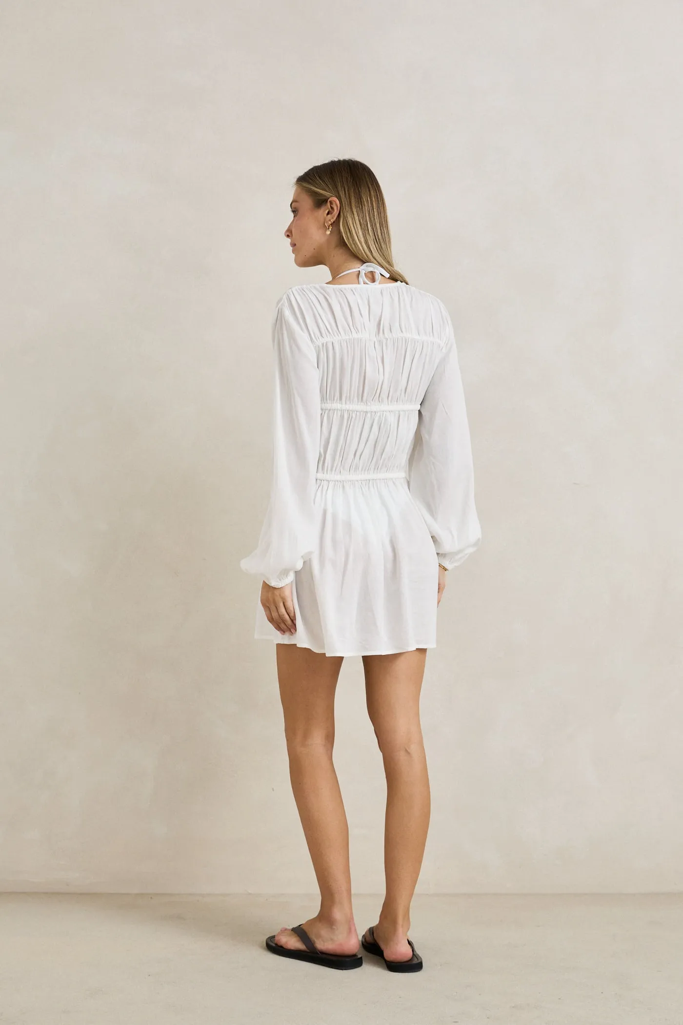 Pippa Tier Mini Dress White sold by Rhythm. product image thumbnail 4