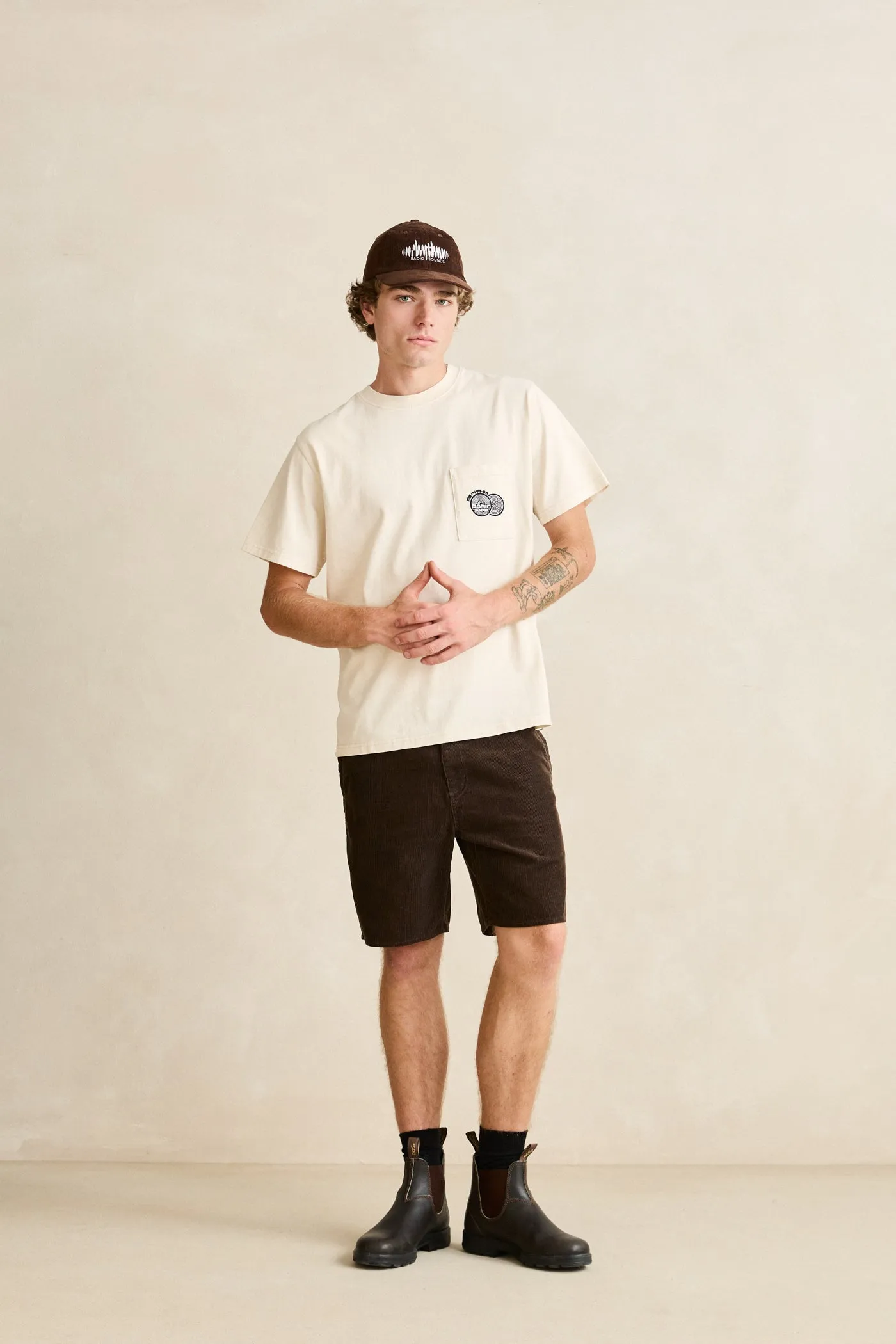 Broadcast Ss T-Shirt Natural sold by Rhythm. product image thumbnail 5