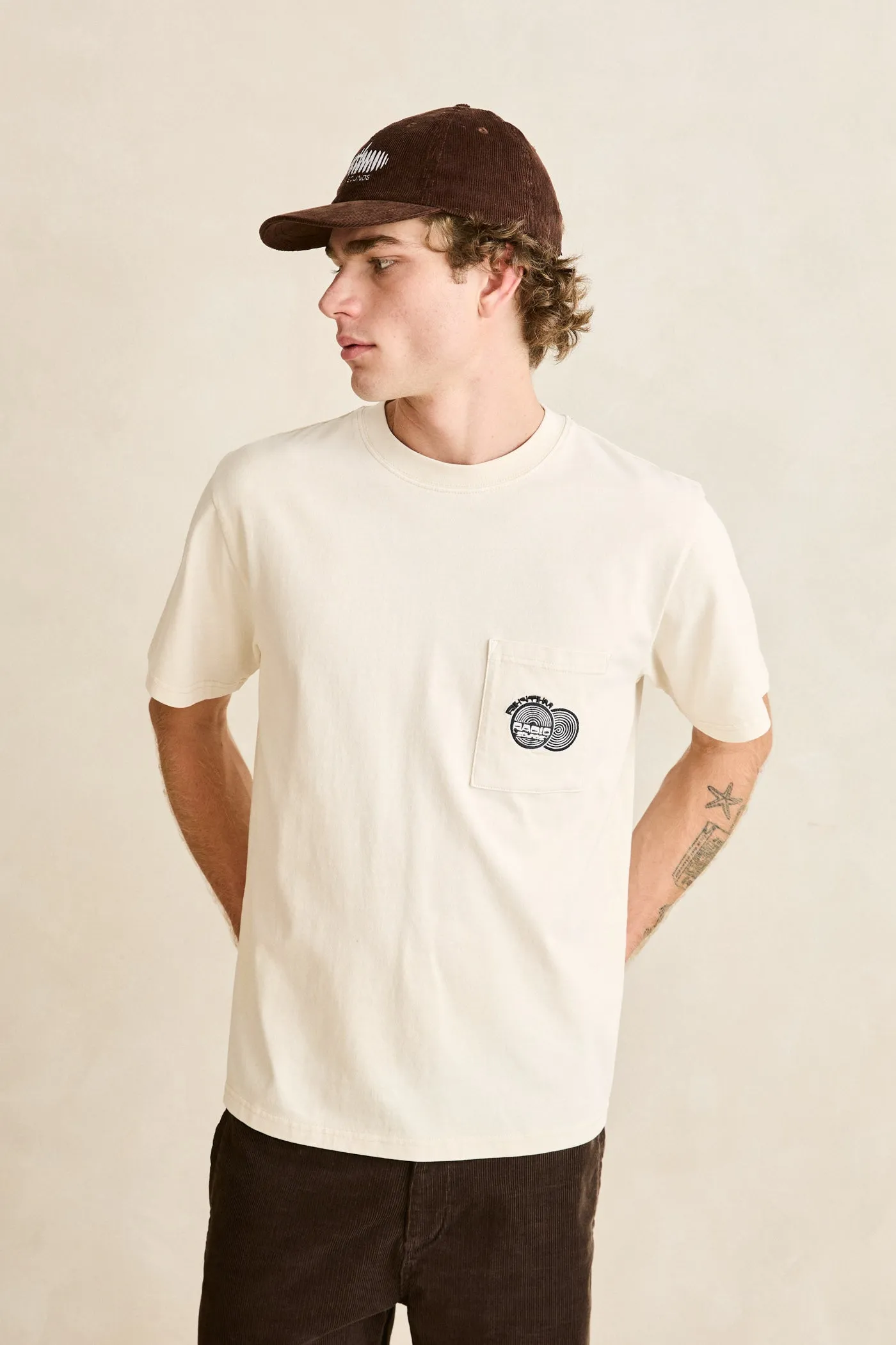 Broadcast Ss T-Shirt Natural sold by Rhythm. product image thumbnail 2