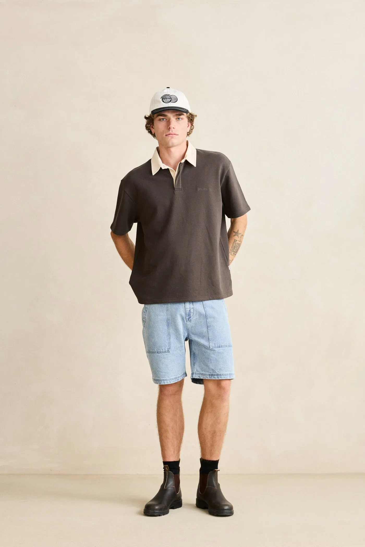 Koa Ss Rugby Polo Charcoal sold by Rhythm. product image thumbnail 4