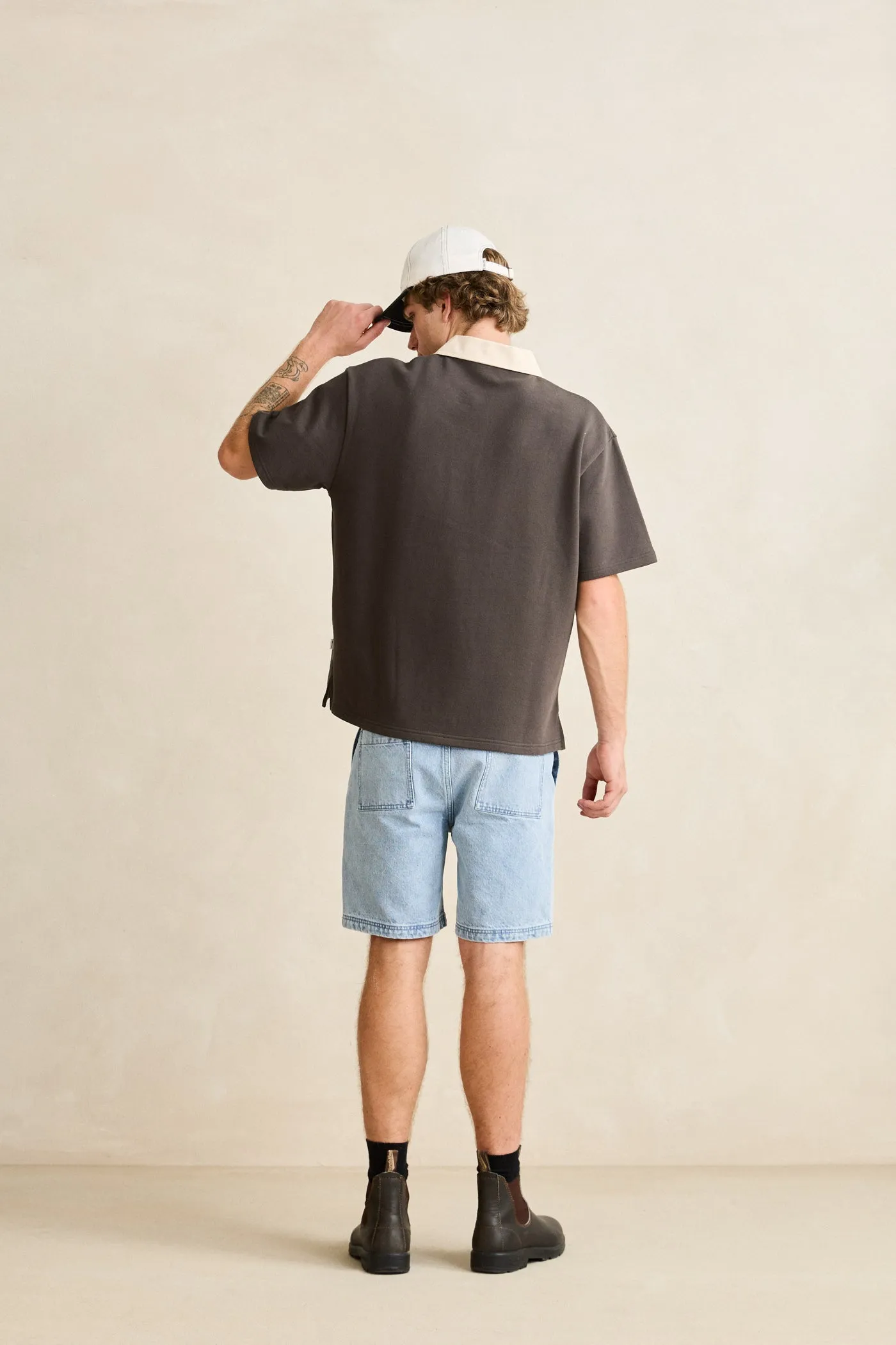 Koa Ss Rugby Polo Charcoal sold by Rhythm. product image thumbnail 5