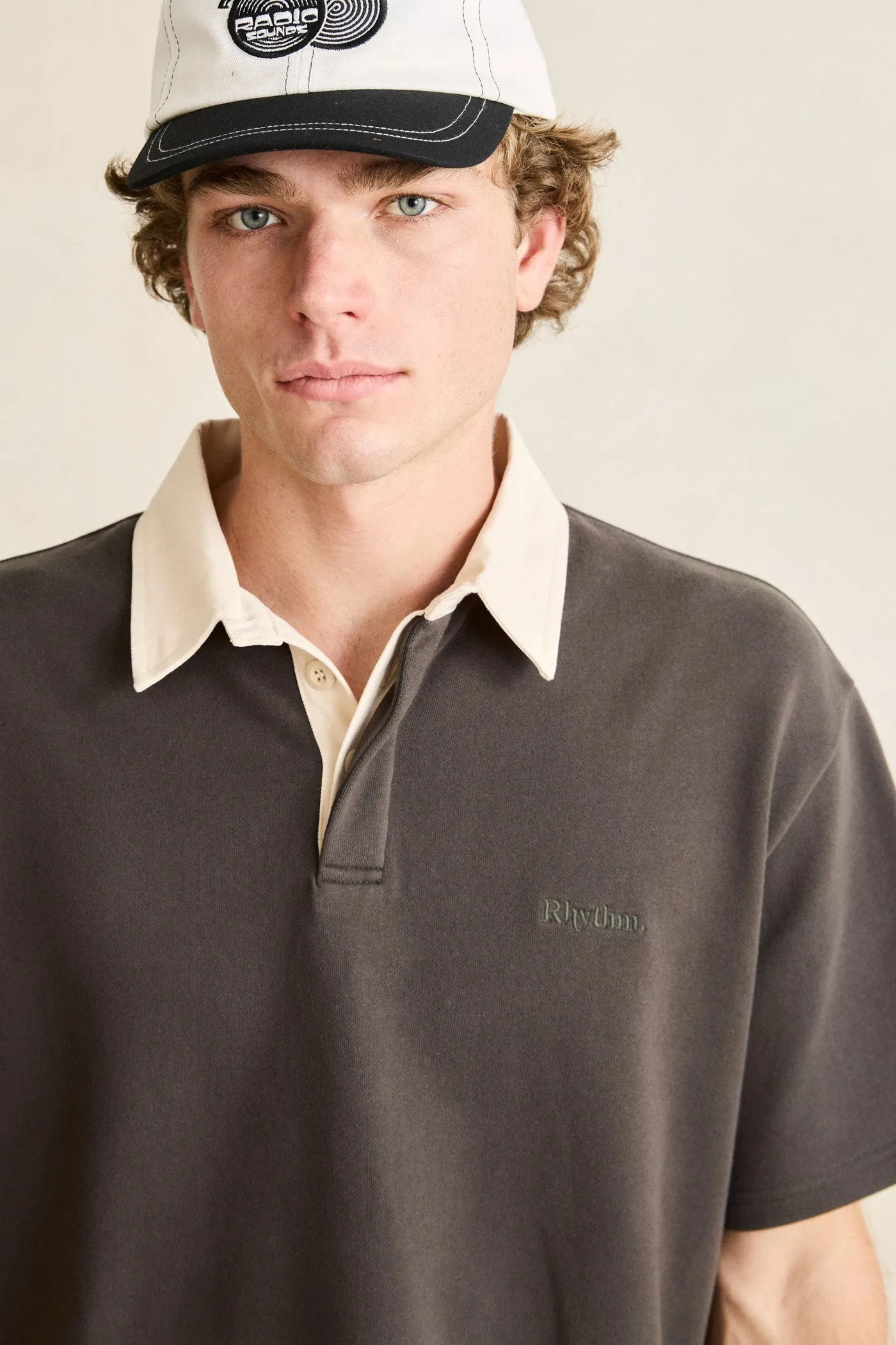 Koa Ss Rugby Polo Charcoal sold by Rhythm. product image thumbnail 3