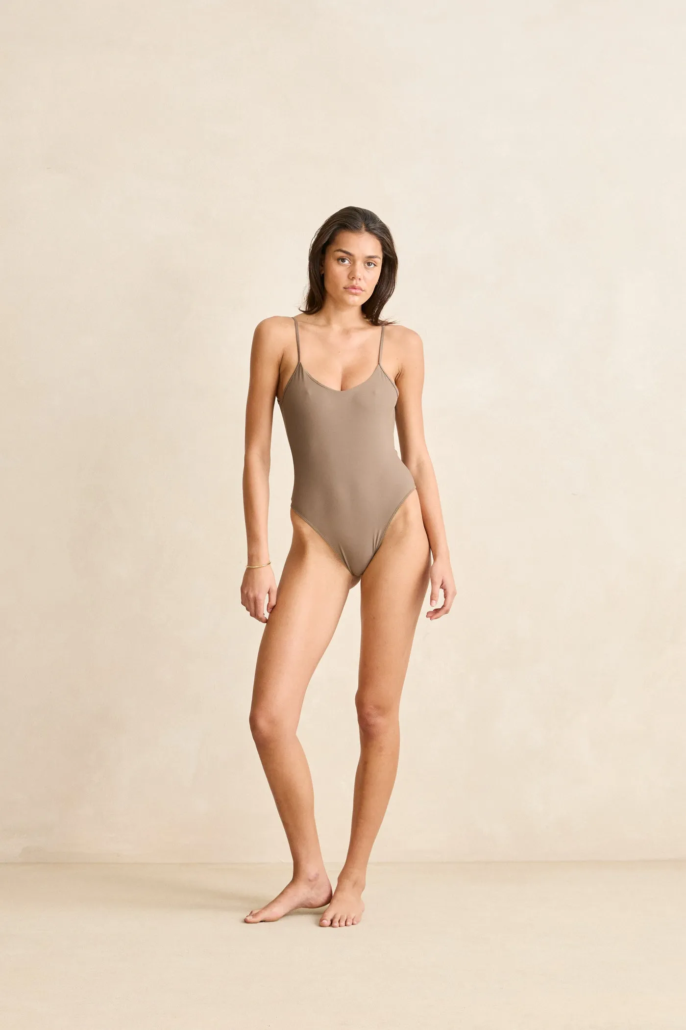 Classic Minimal One Piece Taupe sold by Rhythm.