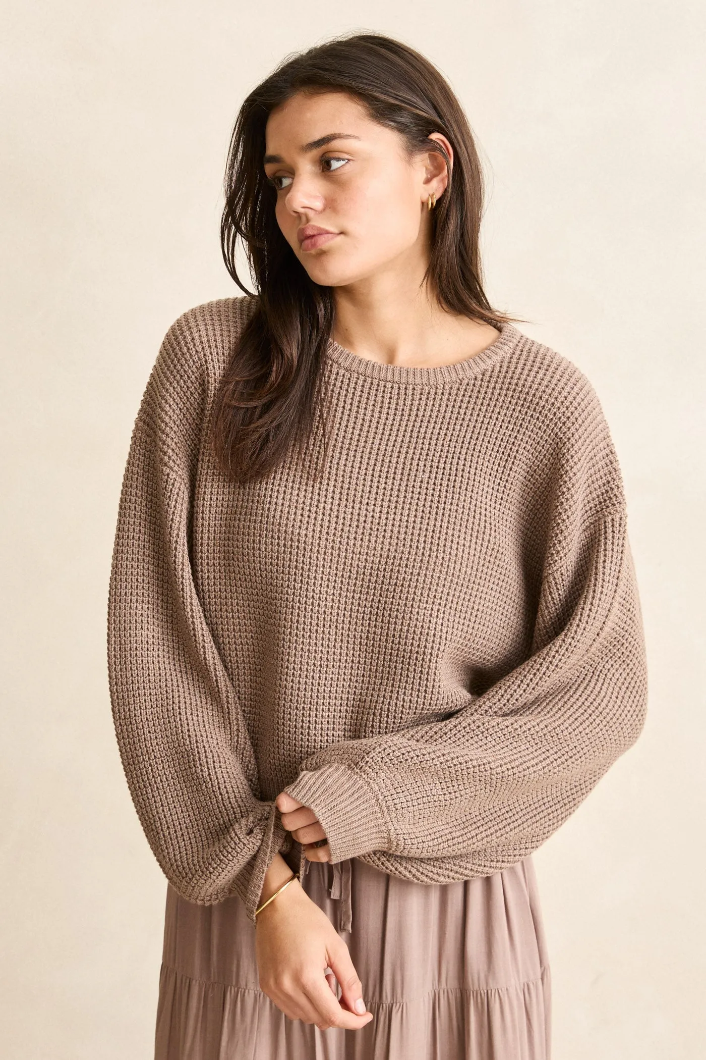 Classic Knit Jumper Taupe sold by Rhythm.