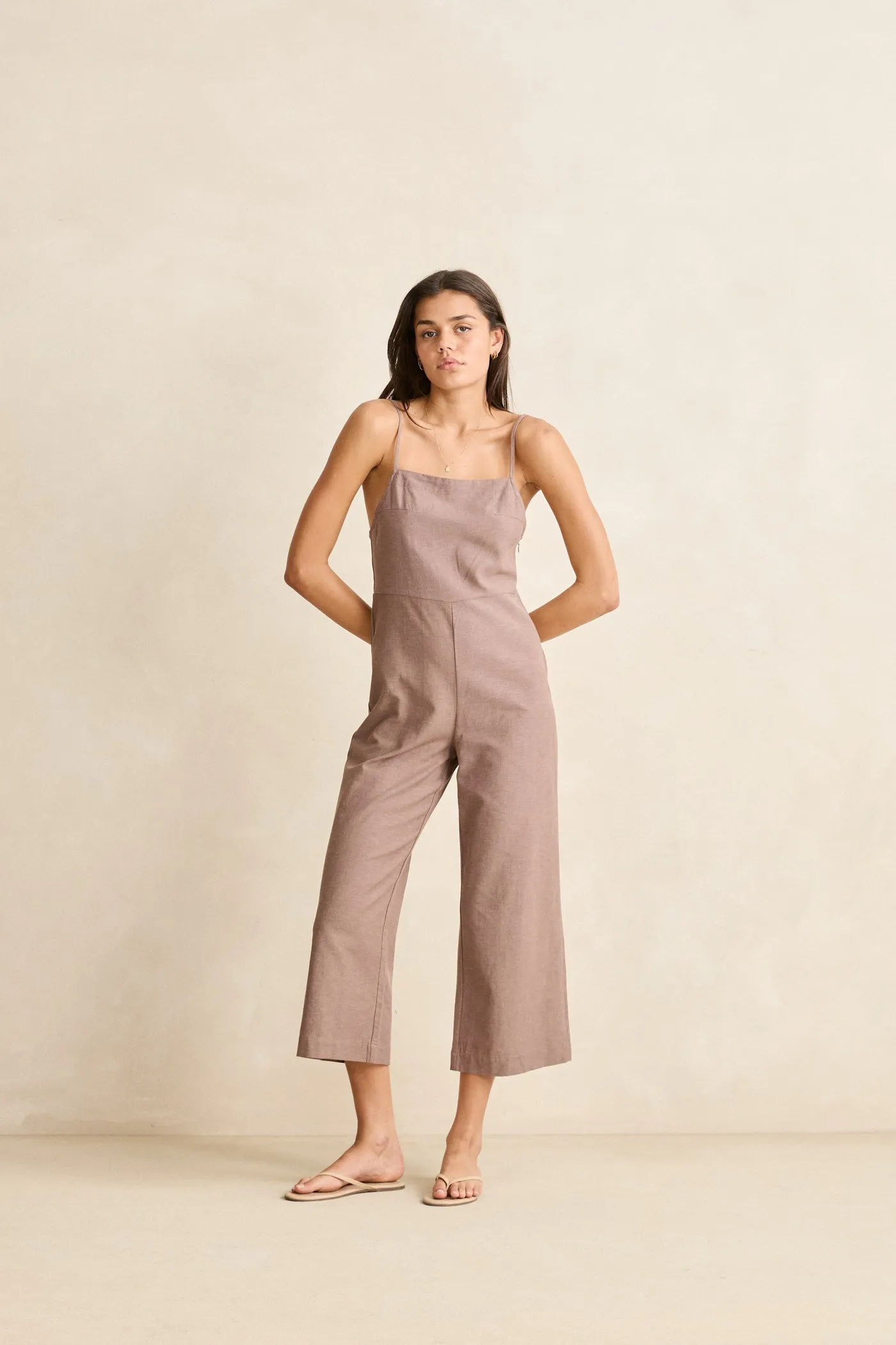 Classic Jumpsuit Taupe sold by Rhythm.