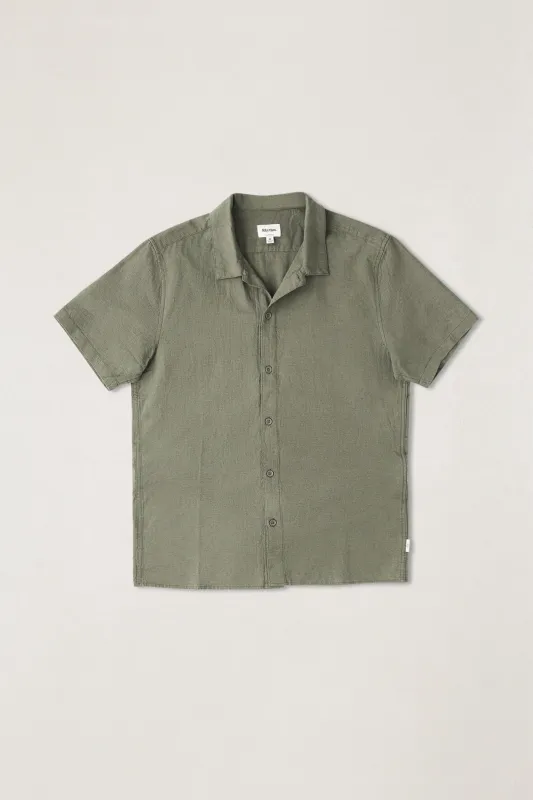 Classic Linen Ss Shirt Forest Green sold by Rhythm.