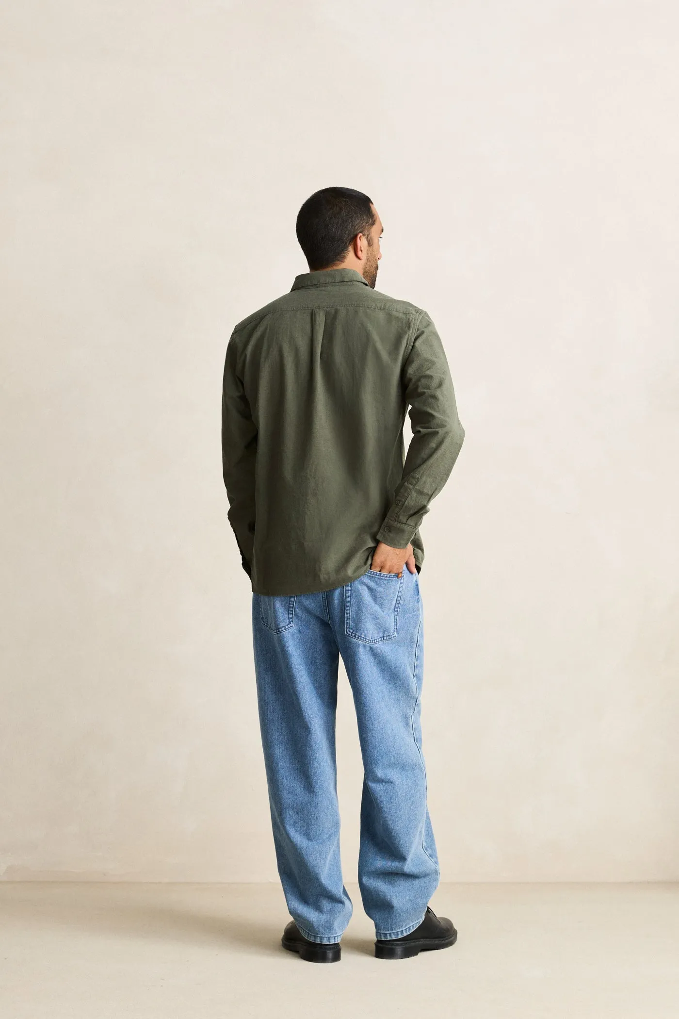 Classic Linen Ls Shirt Forest Green sold by Rhythm. product image thumbnail 3