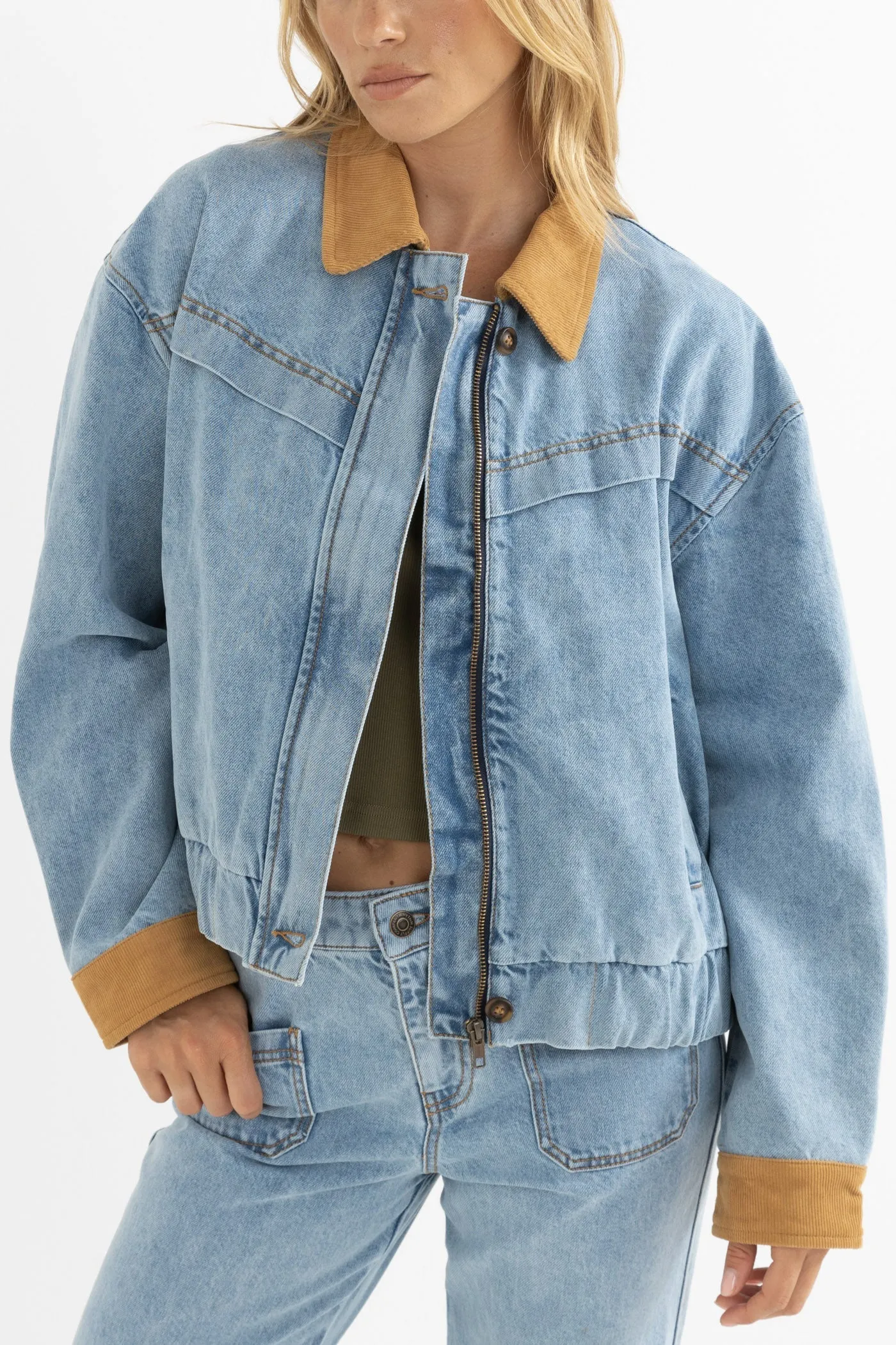Mila Insulated Denim Jacket Denim sold by Rhythm. product image thumbnail 2