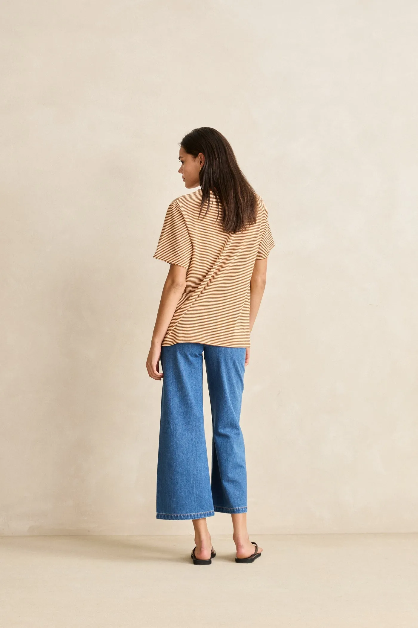 Essential Stripe Ss T-Shirt Tobacco sold by Rhythm. product image thumbnail 4