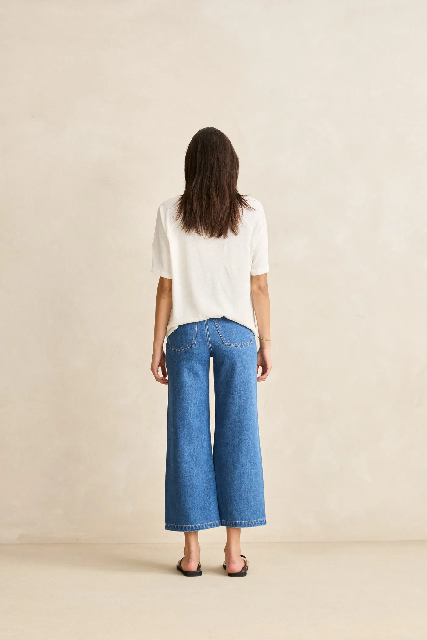 Essential Linen Ss T-Shirt Natural sold by Rhythm. product image thumbnail 4