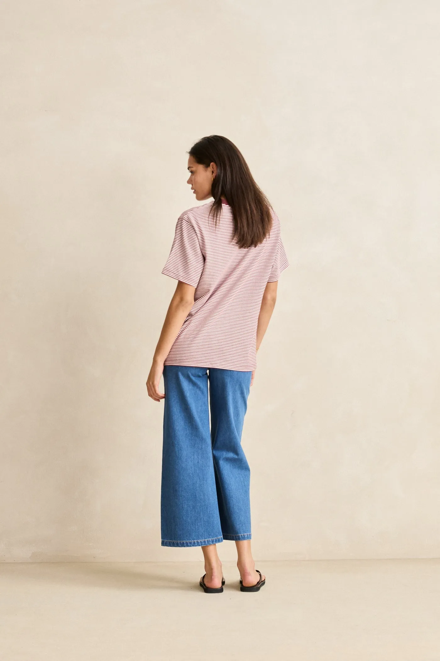 Essential Stripe Ss T-Shirt Red sold by Rhythm. product image thumbnail 4