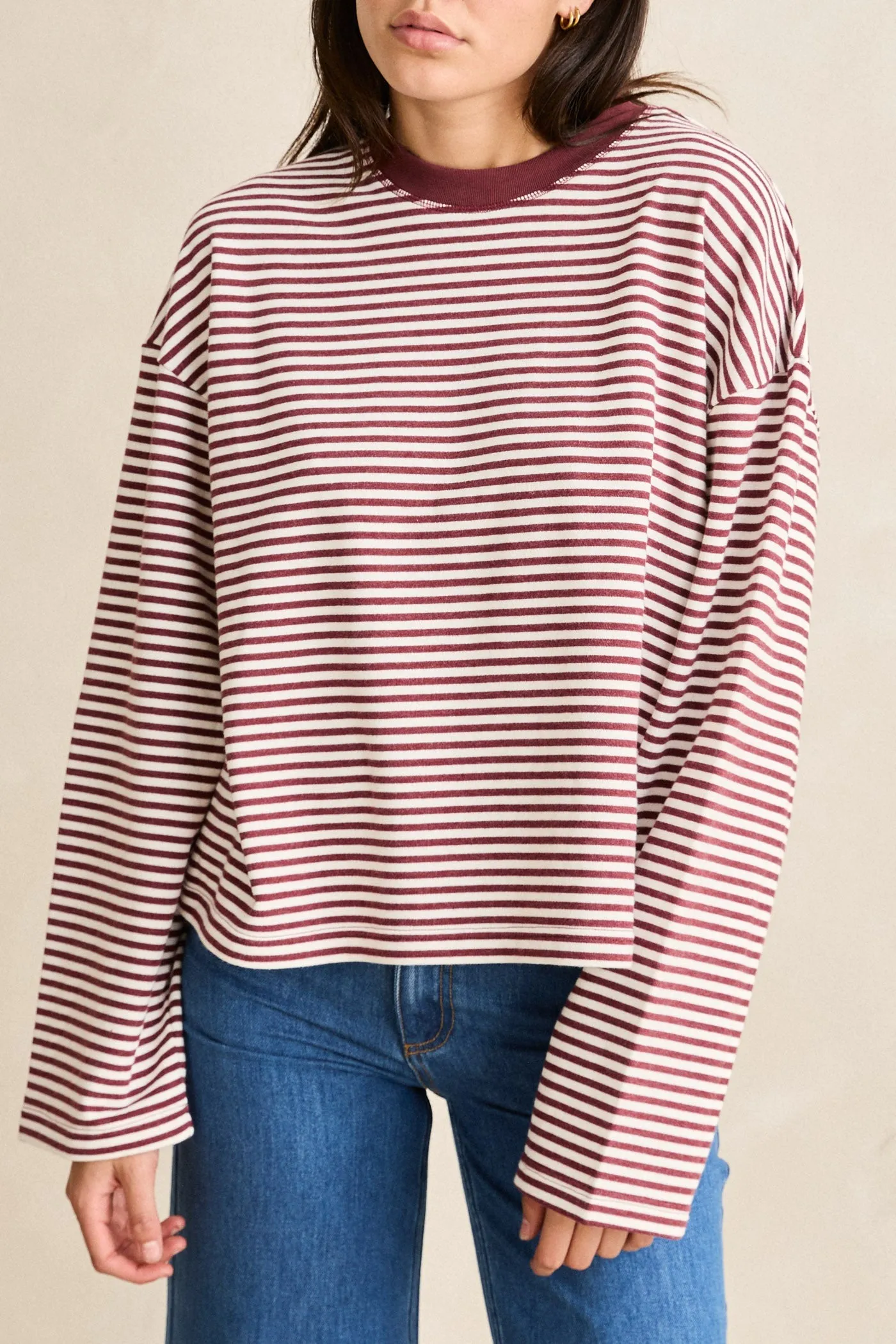 Essential Stripe Ls Shirt Vintage Red sold by Rhythm. product image thumbnail 3