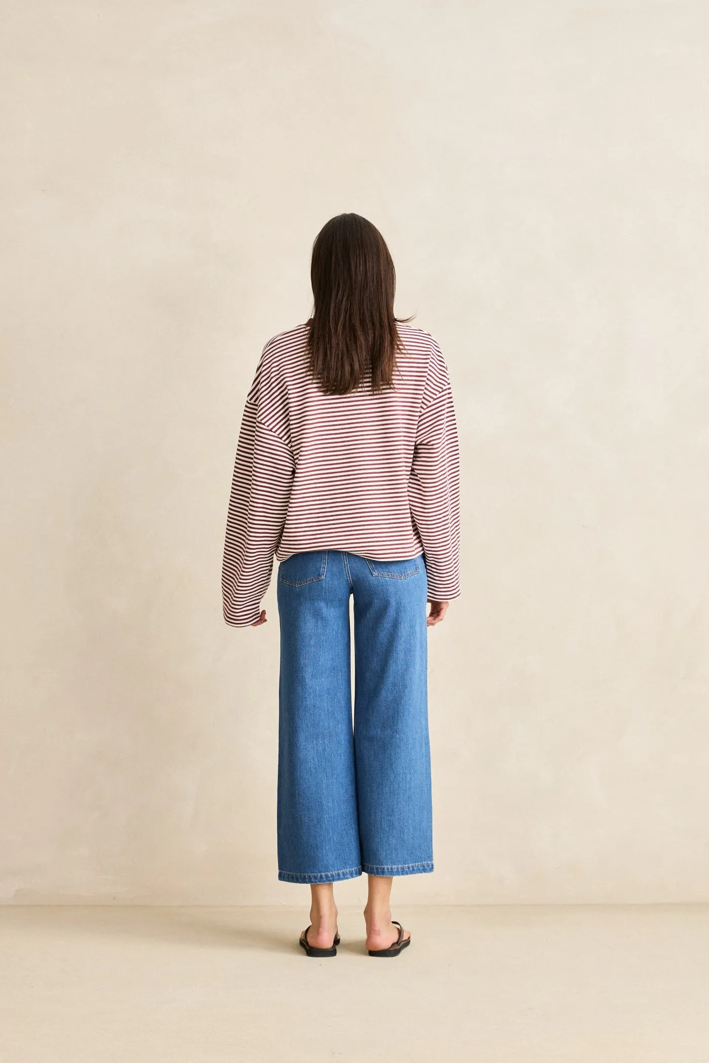 Essential Stripe Ls Shirt Vintage Red sold by Rhythm. product image thumbnail 4