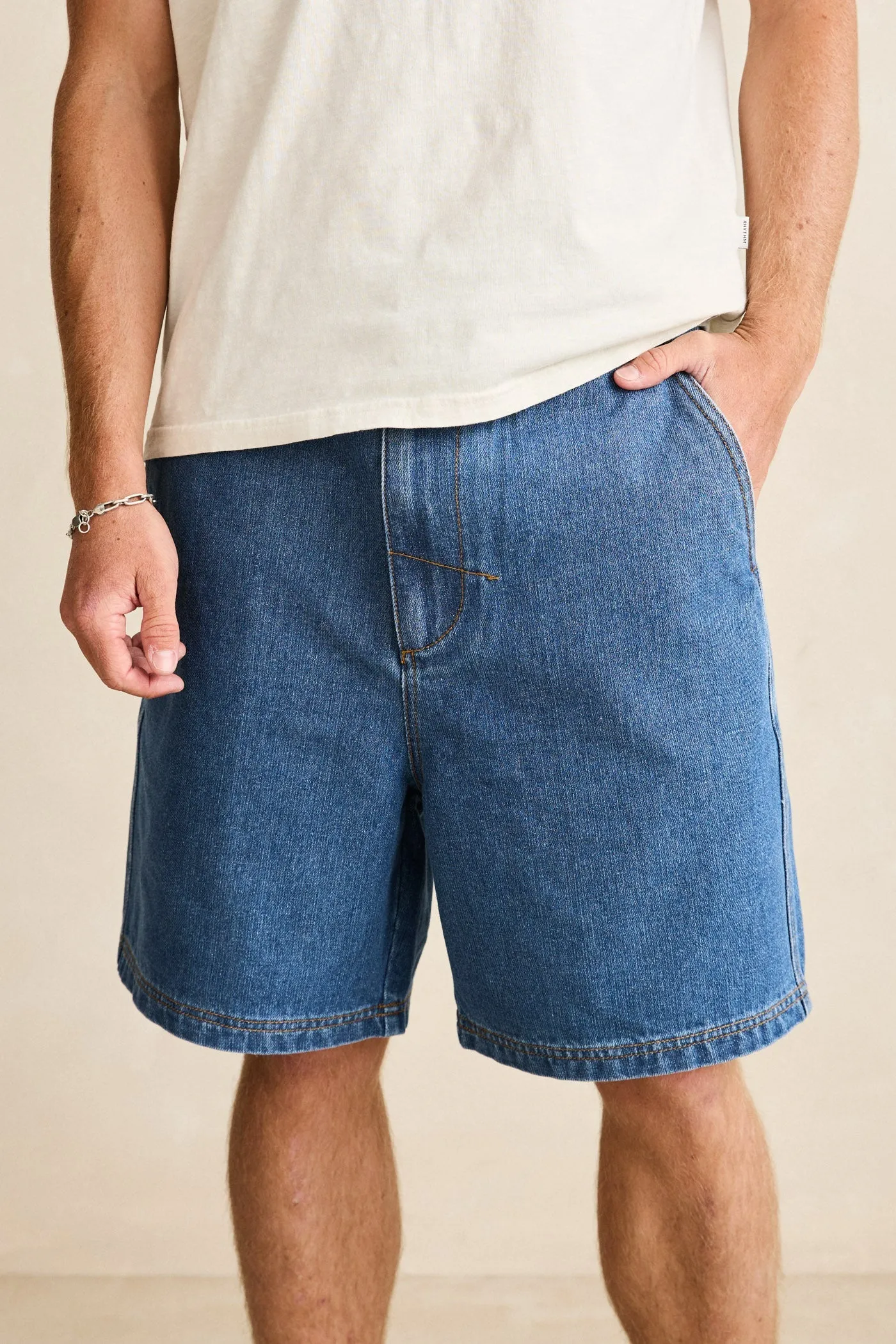 Essential Denim Short Blue sold by Rhythm. product image thumbnail 2