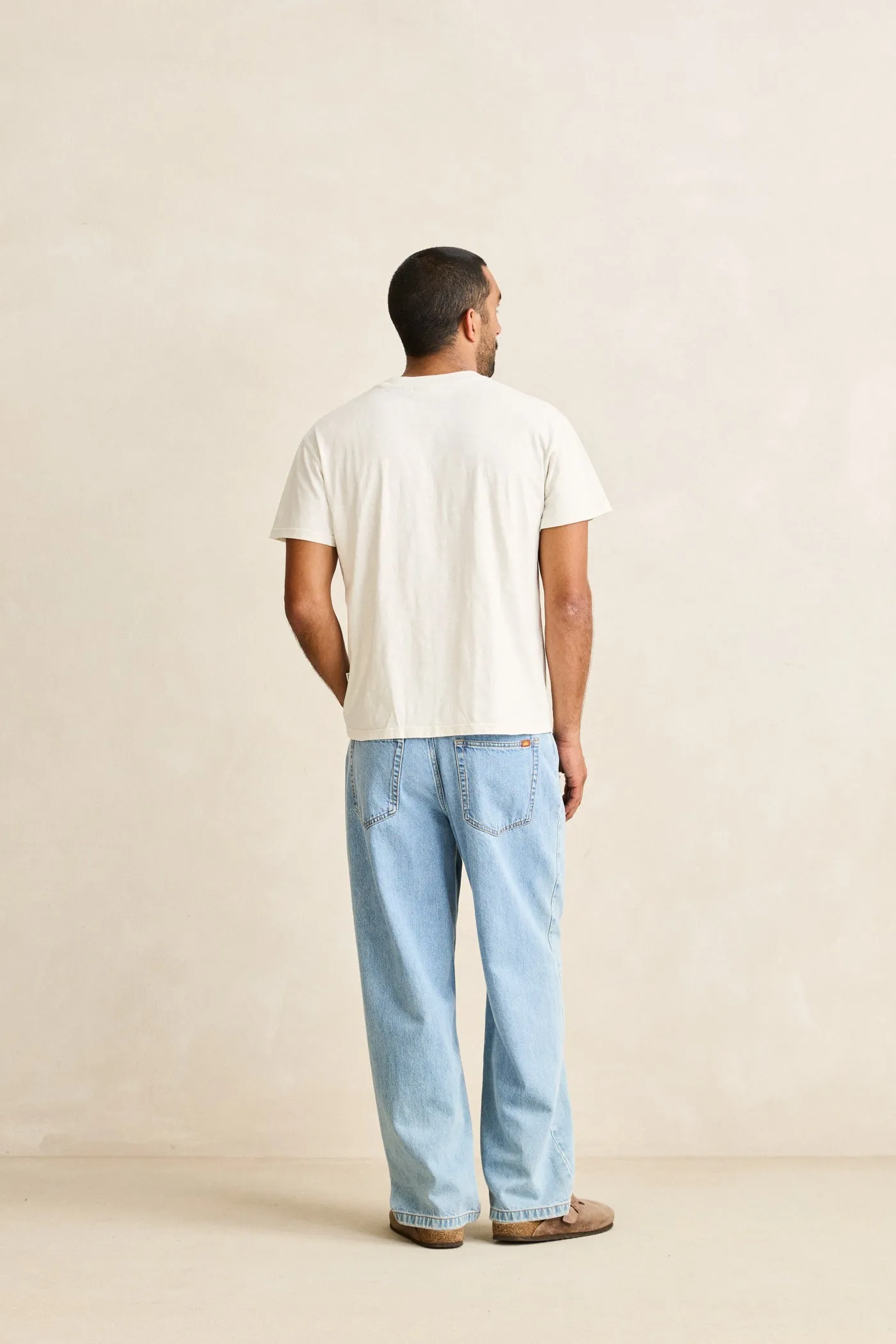 Essential Slub Band Ss T-Shirt Natural sold by Rhythm. product image thumbnail 4