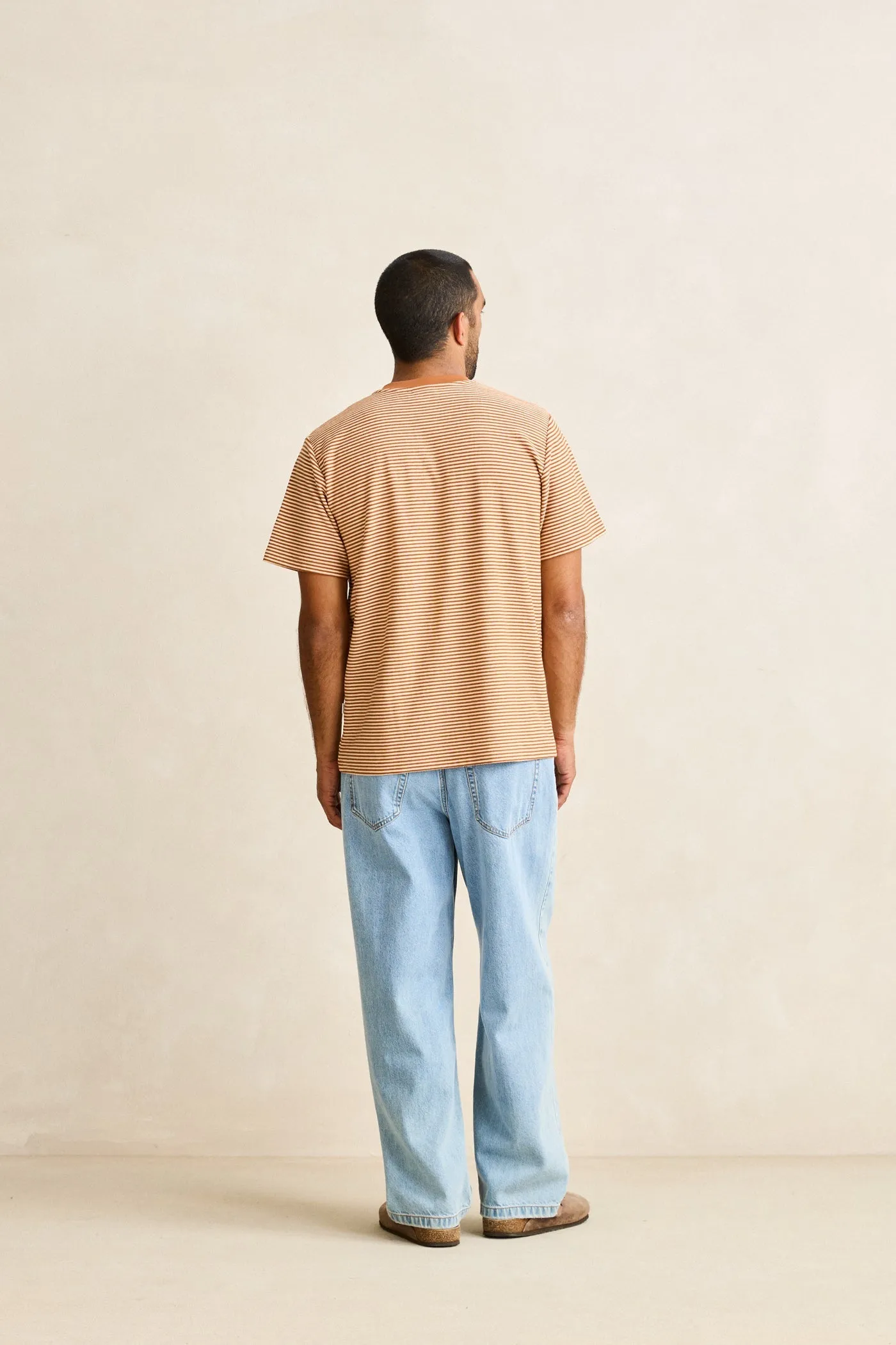 Essential Stripe Ss T-Shirt Tobacco sold by Rhythm. product image thumbnail 4