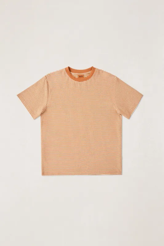 Essential Stripe Ss T-Shirt Tobacco made by Rhythm.
