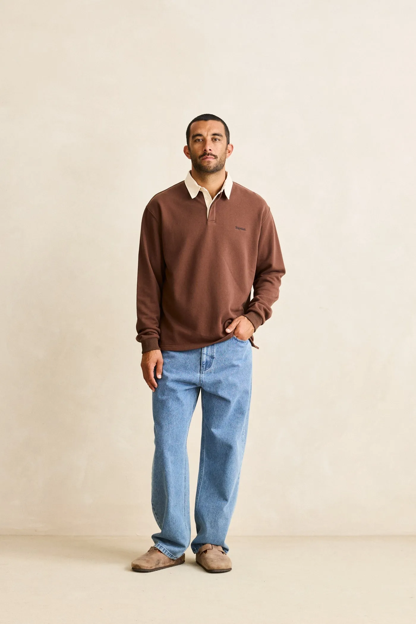 Essential Rugby Polo Chocolate sold by Rhythm. product image thumbnail 5