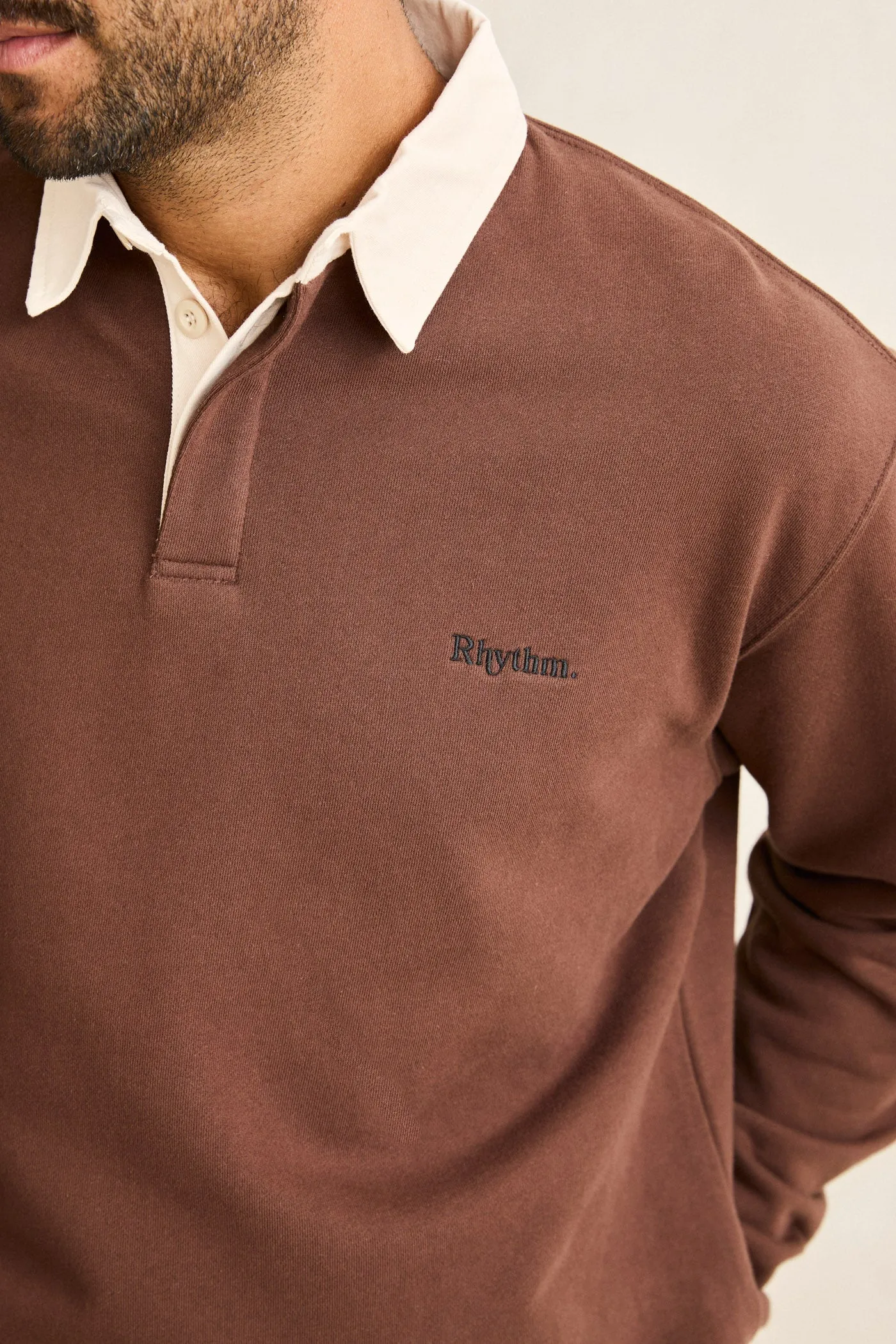 Essential Rugby Polo Chocolate sold by Rhythm. product image thumbnail 3