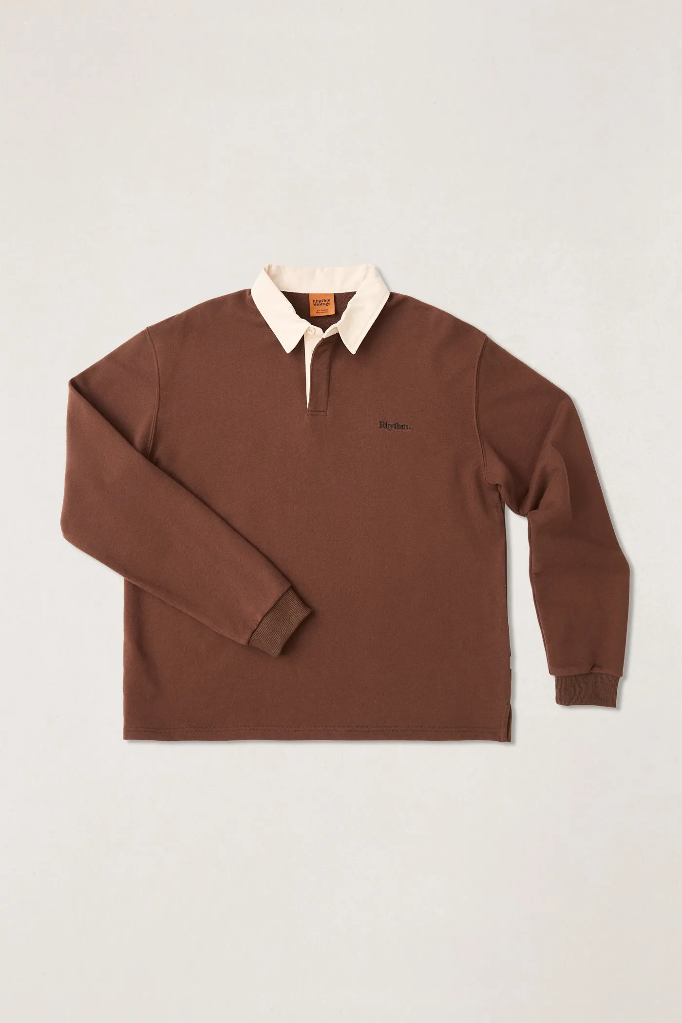 Essential Rugby Polo Chocolate sold by Rhythm.