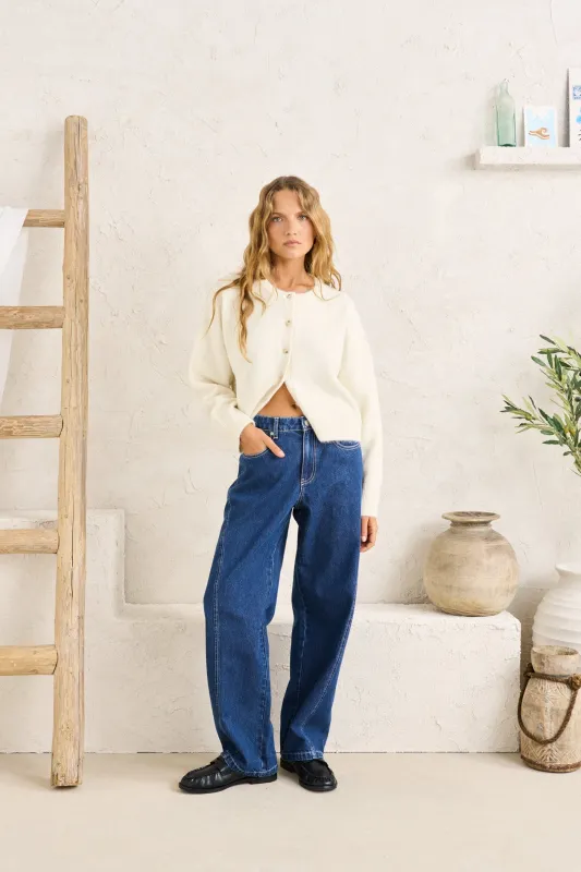 Estelle Fluffy Cardigan Cream sold by Rhythm.