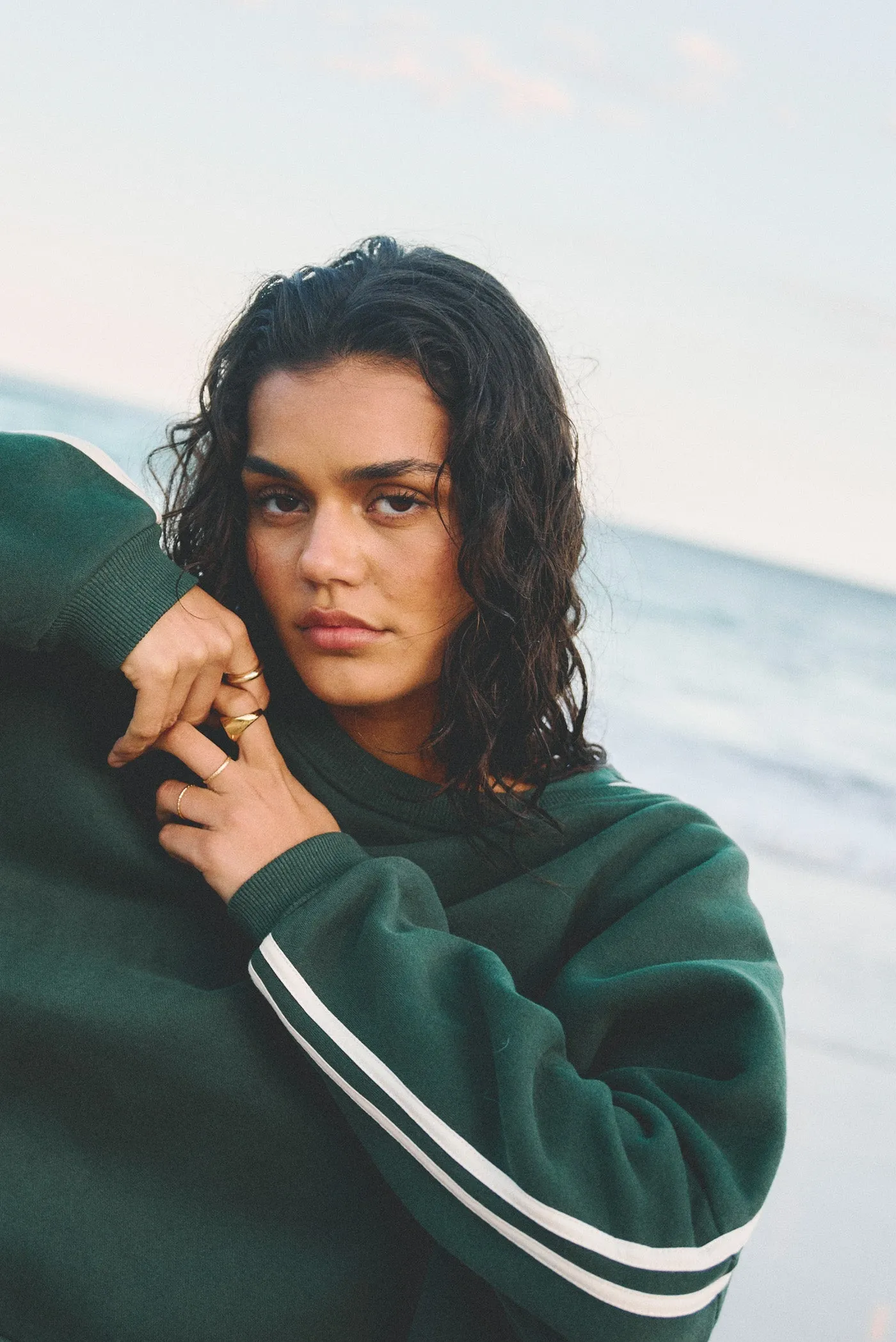 Contrast Sweatshirt Hunter sold by Rhythm. product image thumbnail 3