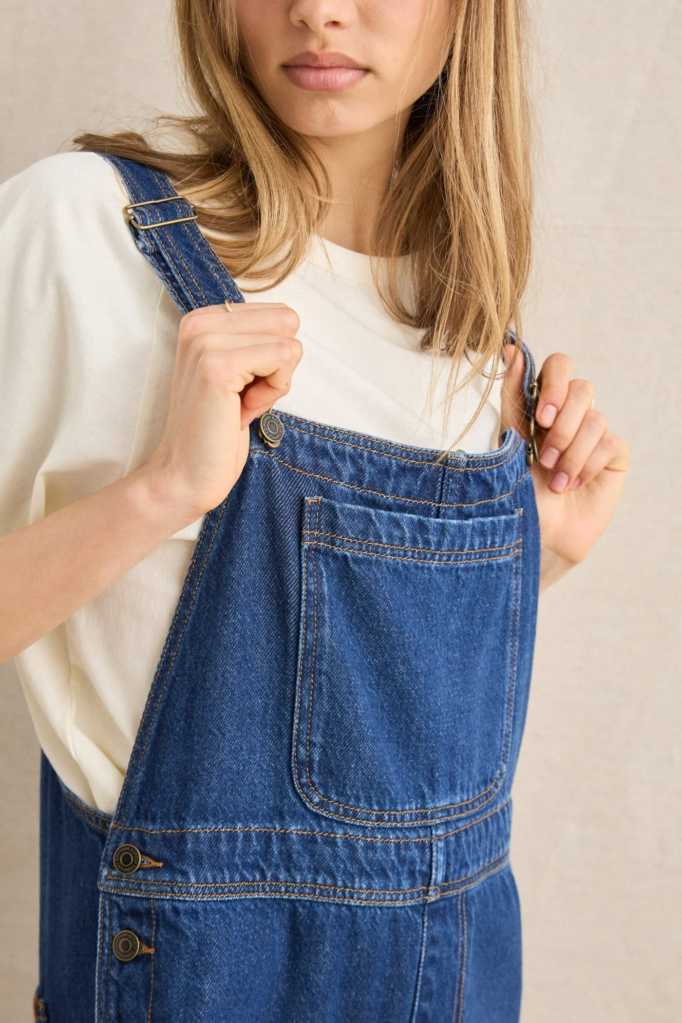Charlie Wide Leg Cargo Overall Dark Denim sold by Rhythm. product image thumbnail 4