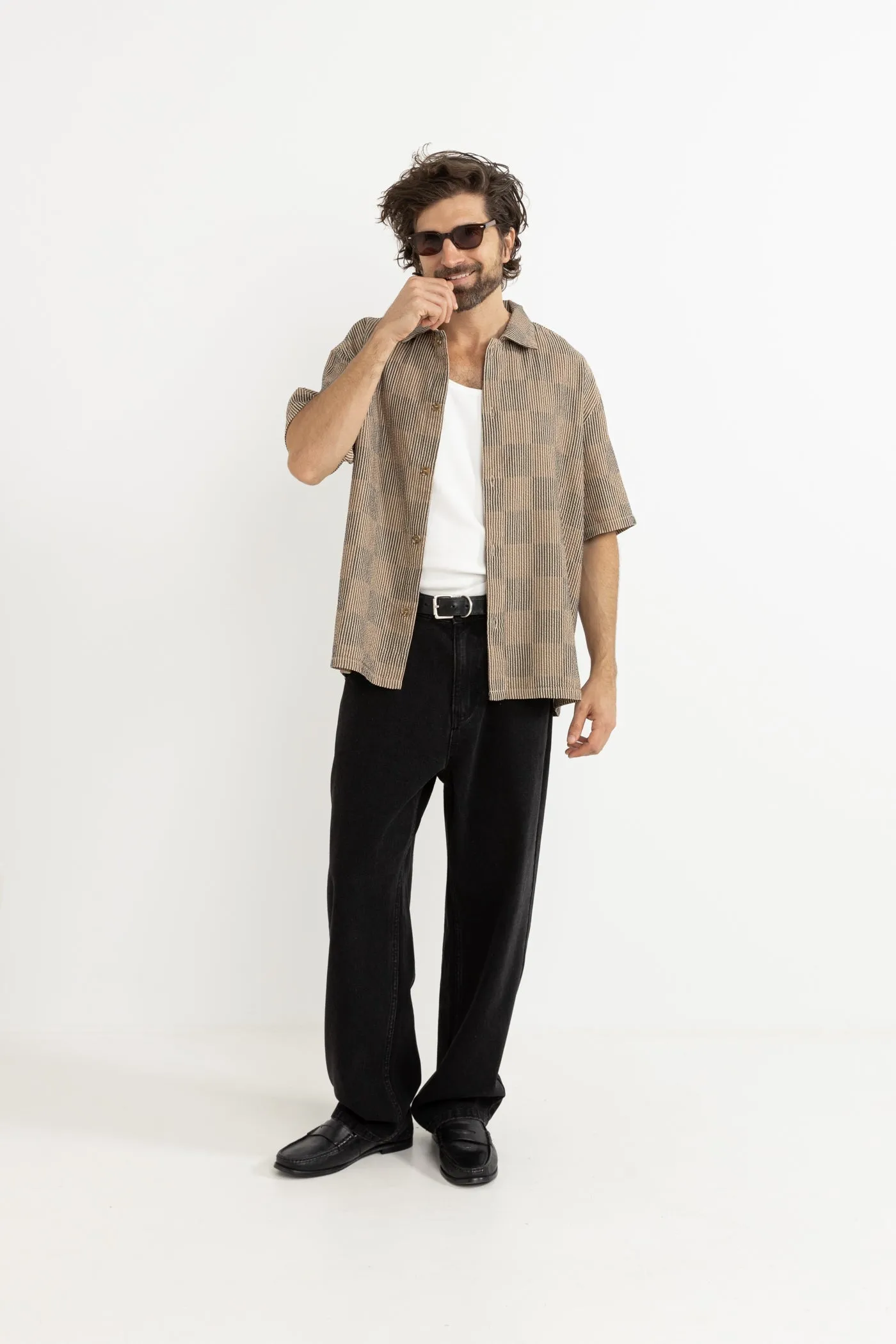 Tanner Check Ss Shirt Tobacco sold by Rhythm. product image thumbnail 5