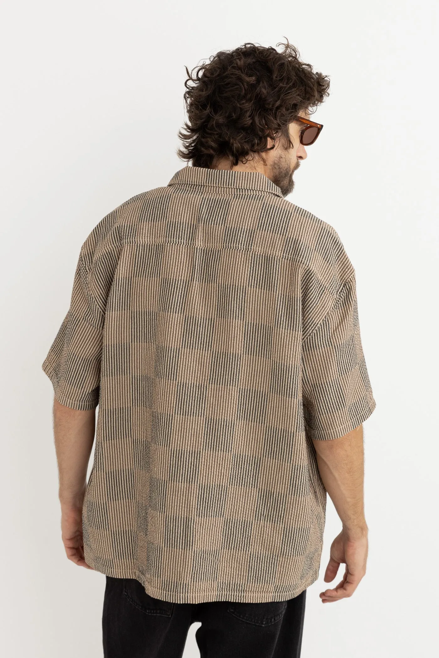 Tanner Check Ss Shirt Tobacco sold by Rhythm. product image thumbnail 4