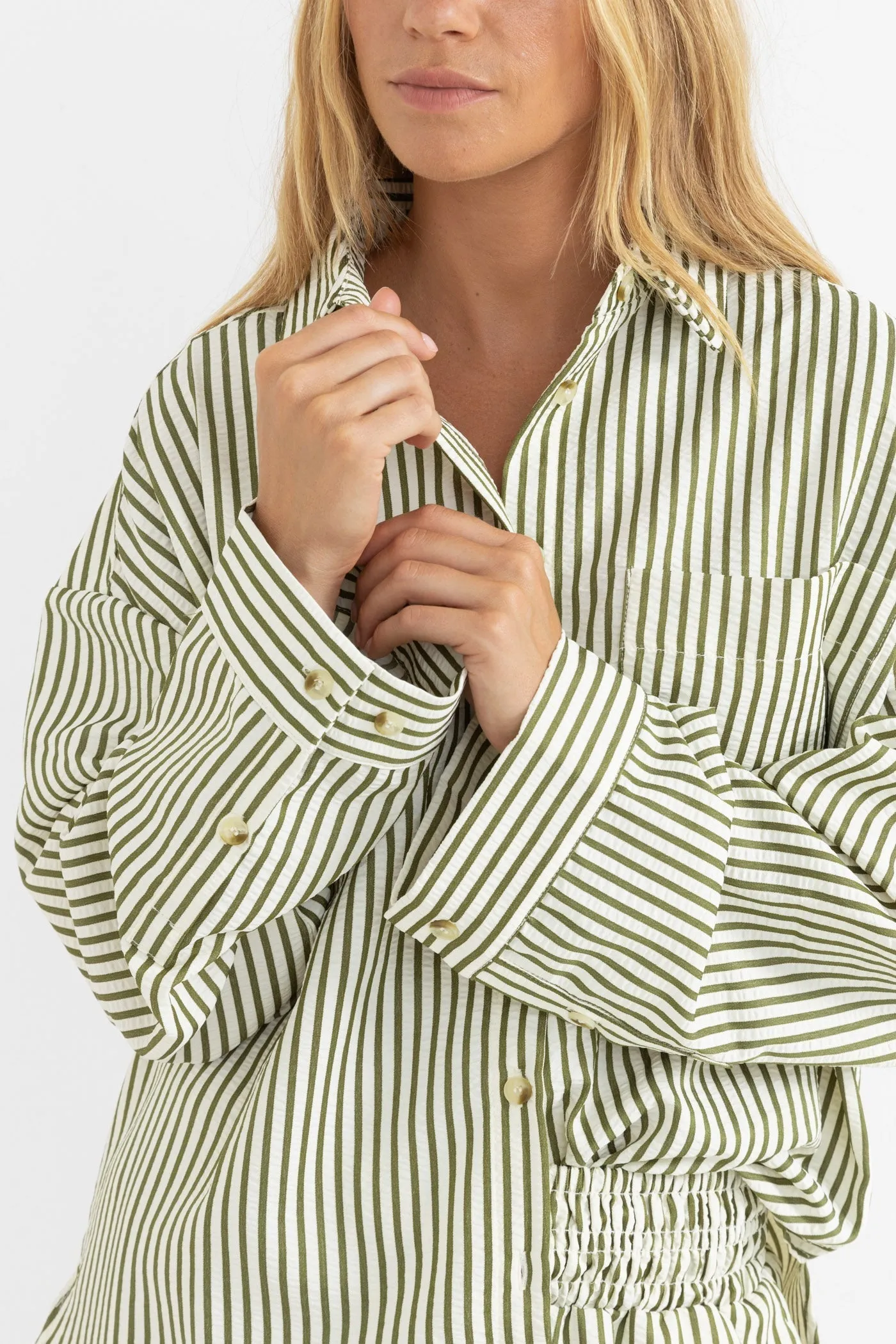 Cove Stripe Long Sleeve Shirt sold by Rhythm. product image thumbnail 3